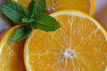 Картинка еда цитрусы апельсин мята макро