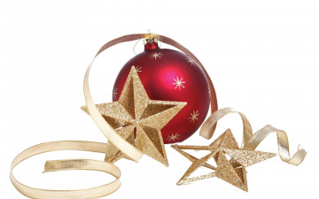 Картинка праздничные украшения шарик лента звезды