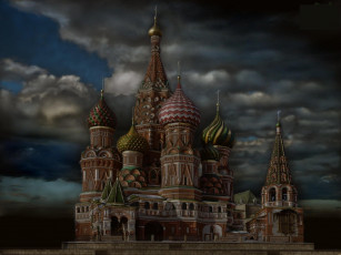 Картинка города москва россия храм небо