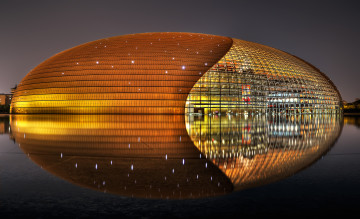 Картинка города пекин китай купол вода сфера