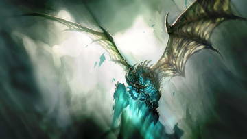 Картинка фэнтези драконы расправленные крылья пасть дракон