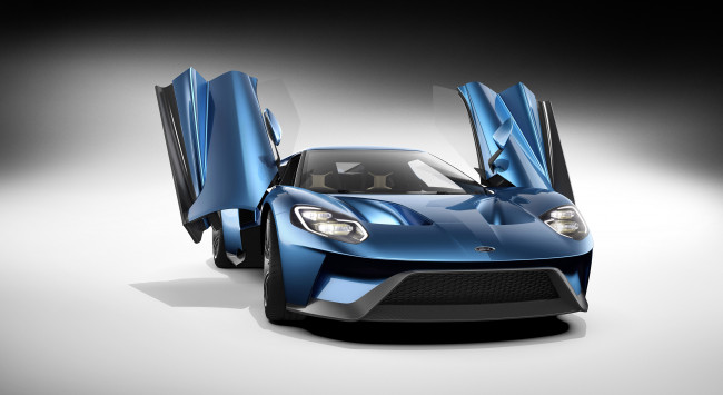 Обои картинки фото автомобили, ford, gt, сoncept, синий, 2015