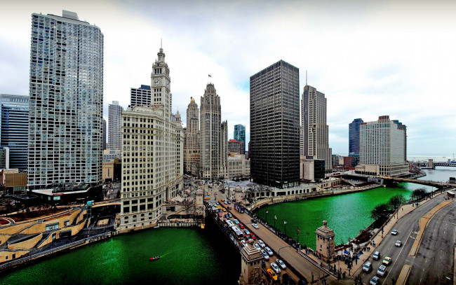 Обои картинки фото города, Чикаго , сша, мосты, река