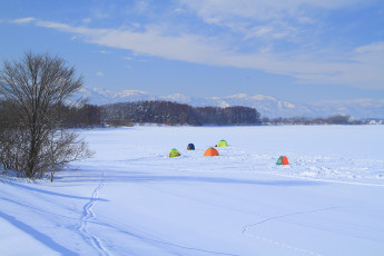 Картинка природа зима снег палатки
