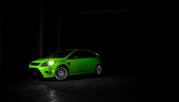 Картинка автомобили ford focus rs зеленый темнота
