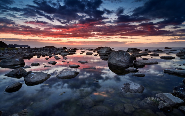 Обои картинки фото природа, побережье, камни, вода, облака