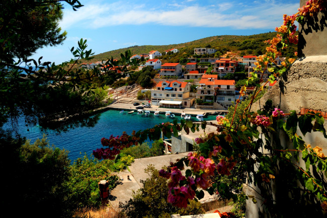 Обои картинки фото остров, корчула, хорватия, города, панорамы, берег, дома, море