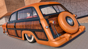 обоя автомобили, 3д, 1949, ford, woody, station, wagon