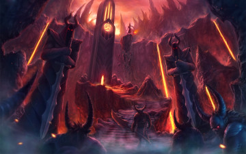 Картинка фэнтези демоны место адское сооружение портал
