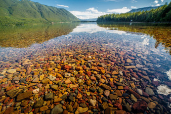Картинка природа реки озера национальный парк глейшер озеро макдональд пейзаж монтана вода камни