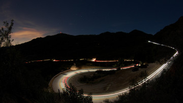 Картинка природа дороги огни трасса шоссе дорога горы