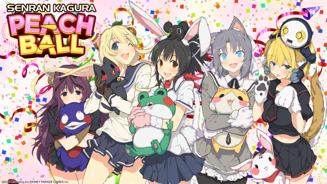 Обои картинки фото аниме, senran kagura, senran, kagura, peach, ball