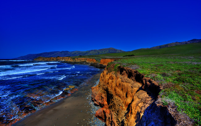 Обои картинки фото природа, побережье, волны, океан, обрывистый, берег