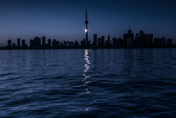 Картинка города торонто+ канада лунная дорожка озеро ночь торонто