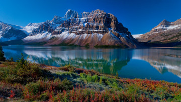 Картинка природа горы снег озеро