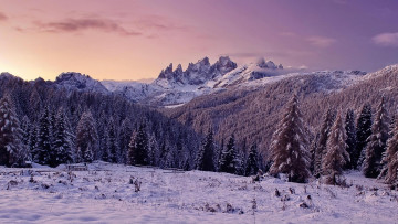 Картинка природа пейзажи горы зима италия доломити-ди-брента dolomiti del brenta