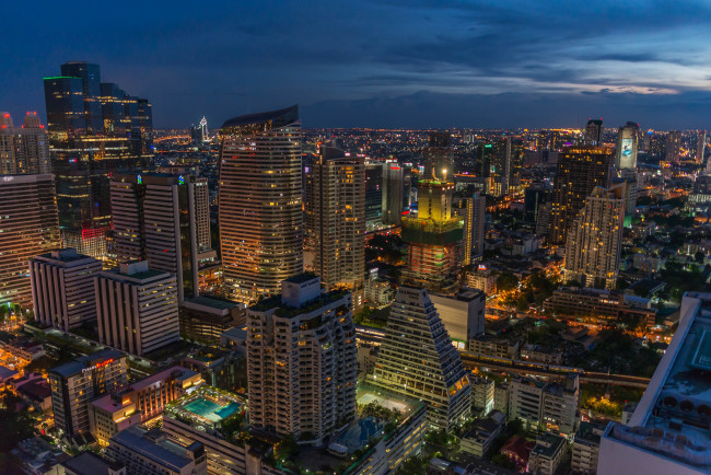 Обои картинки фото bangkok, города, бангкок , таиланд, огни, ночь