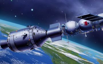 Картинка фэнтези космические+корабли +звездолеты +станции планета космос корабли стыковка