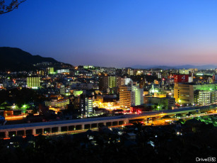 Картинка города огни ночного kitakyushu japan