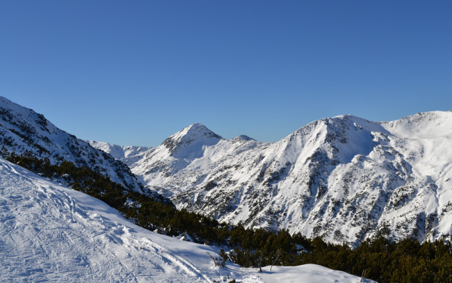 Обои картинки фото природа, горы, небо, снег