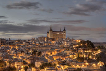 Картинка толедо испания города замок дома вечер