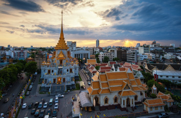 Картинка города бангкок таиланд рассвет храм