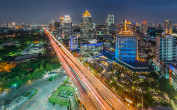 Картинка города бангкок таиланд hdr огни
