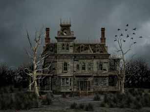 Картинка 3д+графика realism+ реализм дерево дом