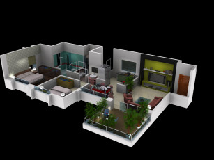 Картинка 3д+графика реализм+ realism распределение дом дизайн