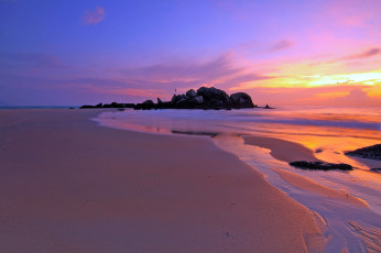 Картинка природа восходы закаты побережье пляж закат
