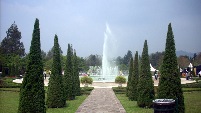 Обои картинки фото природа, парк, фонтан, аллея