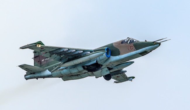 Обои картинки фото su-25sm, авиация, боевые самолёты, штурмовик