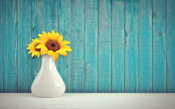 Картинка цветы подсолнухи ваза