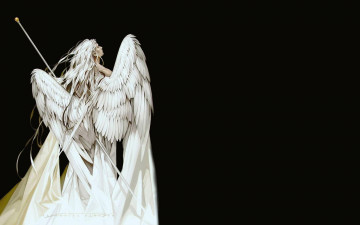 Картинка фэнтези ангелы ангел крылья посох