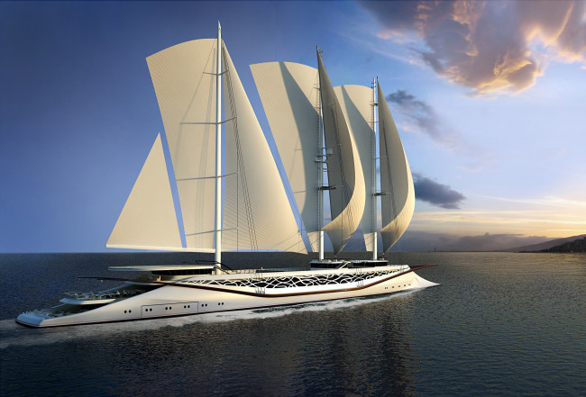 Обои картинки фото phoenicia, sailing, yacht, concept, by, igor, lobanov, корабли, Яхты, яхта, финикия