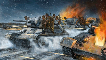 Картинка тацинский танковый рейд рисованные армия танки