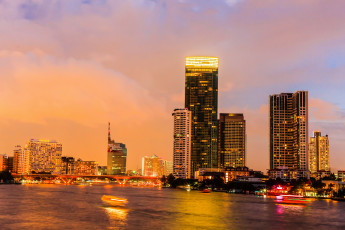 обоя таиланд  бангкок, города, бангкок , таиланд, дома, ночь, огни, небоскребы, бангкок