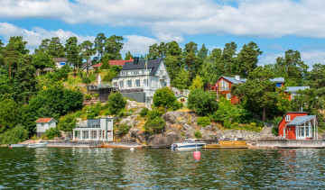 Картинка tyres& 246 +sweden города -+пейзажи побережье швеция дома река стокгольм