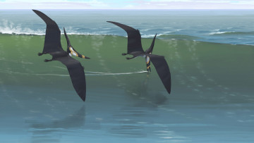Картинка рисованное животные +доисторические полет птицы
