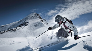 Картинка спорт лыжный+спорт снег слалом горы спуск лыжник