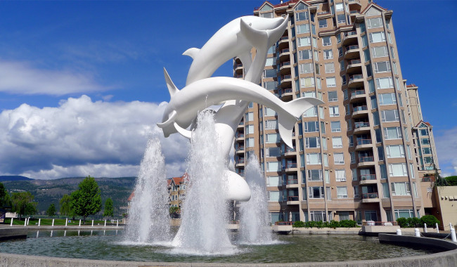 Обои картинки фото города, - фонтаны, дельфины