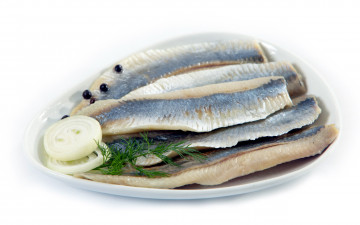обоя еда, рыбные блюда,  с морепродуктами, лук, селедка, перец, филе, кольца