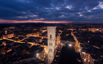 Картинка санто-спирито флоренция +италия города флоренция+ италия старый город ночь тоскана огни