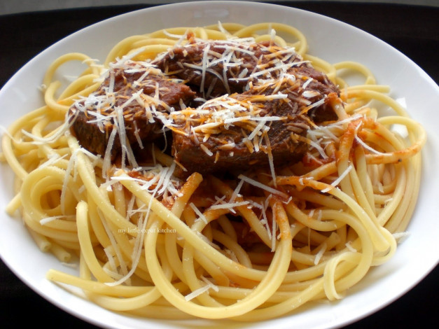 Обои картинки фото еда, макароны,  макаронные блюда, греческая, кухня, спагетти, паста