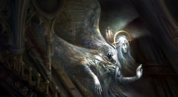 Картинка фэнтези ангелы ангел здание