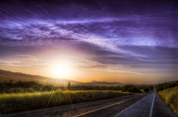Картинка природа дороги восход