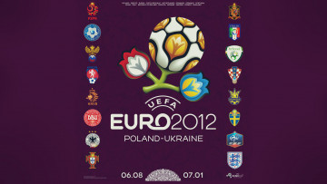 обоя спорт, логотипы, турниров, euro, 2012, poland, ukraine