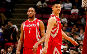 Картинка спорт баскетбол негр yao ming игроки китаец баскетболисты