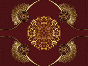 Картинка 3д+графика абстракция+ abstract red golden design patterns