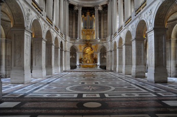 Картинка Часовня версале интерьер дворцы музеи колонны арки орган